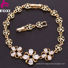 Good Clear Cubic Zirconia Bangle Gold Plated Charm Bracelet